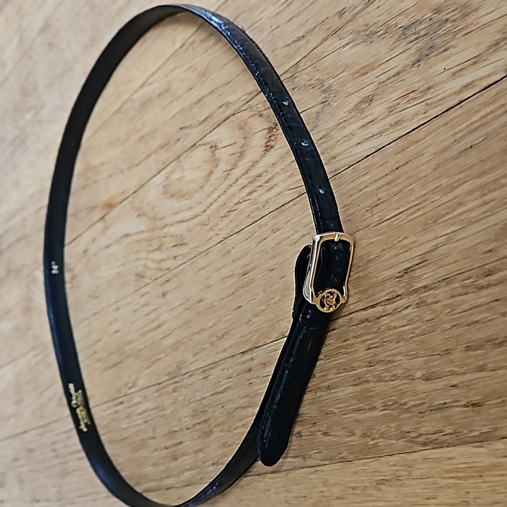 Italian caiman leather belt 34"